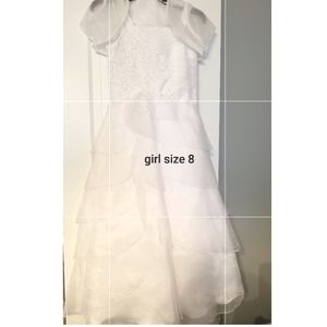 Girls white dress size 8